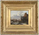 Adrianus Eversen, City View in Winter