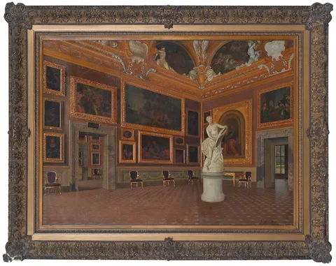 Francesco Maestosi, La Sala di Giove in the Palazzo Pitti, oil on linen