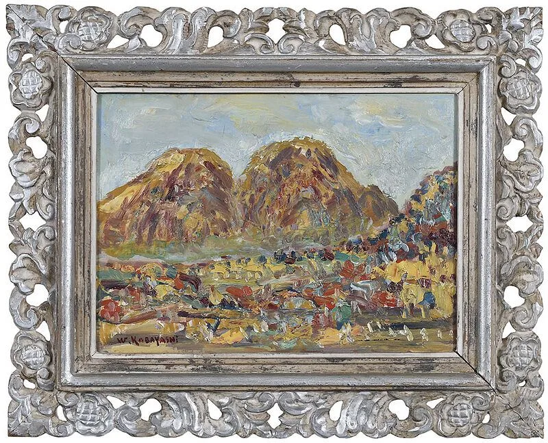 Wasaku Kabayashi, Mountain Landscape, oil on panel