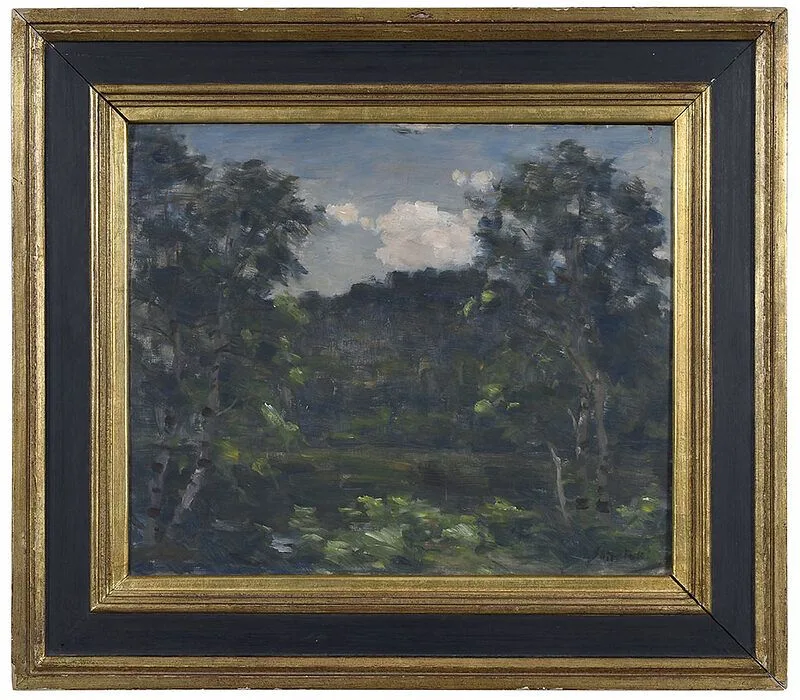 White Cloud by Shirataki Ikunosuke, oil on panel, sold May 2021