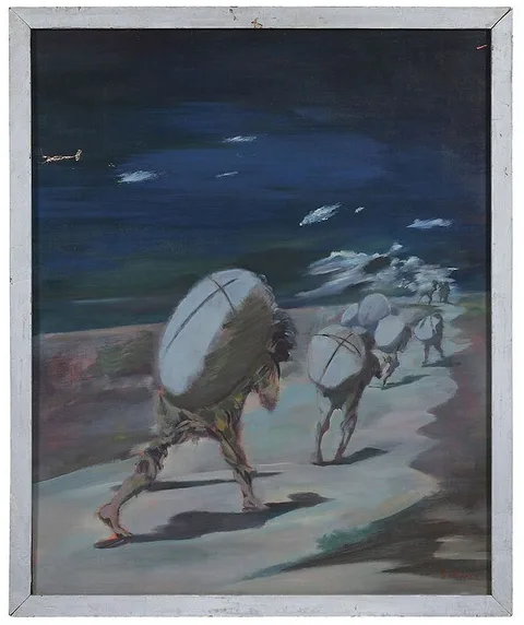 Black Market by Fukuzawa Ichiro, oil on canvas, sold May 2021