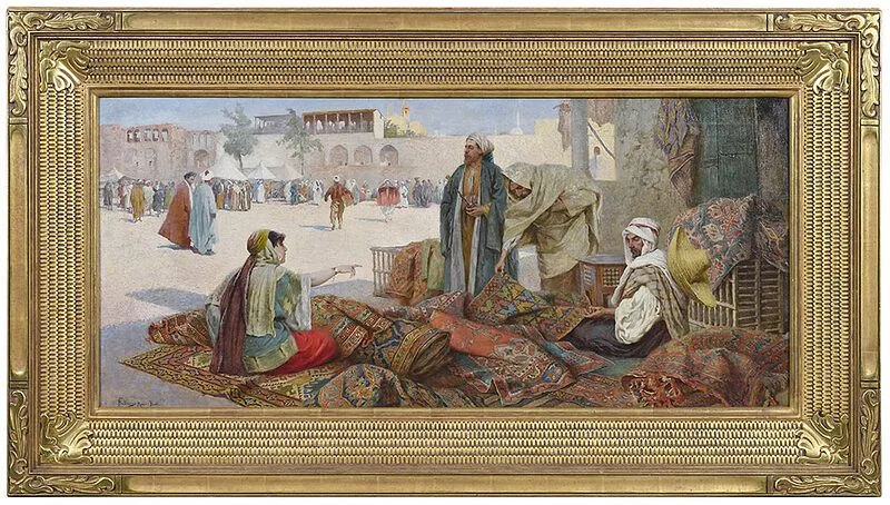 Federico Ballesio, The Rug Merchant, oil on canvas