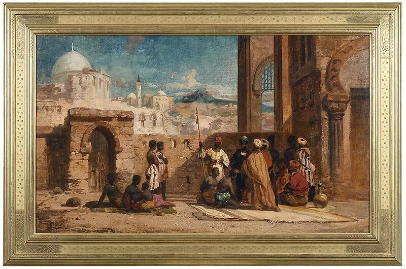 William James Mller, Slave Market, Cairo, oil on canvas