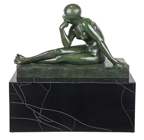 Maurice Guiraud-Rivière, Antinéa, No. 8, patinated bronze