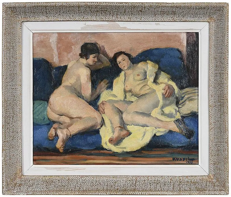 Charles Kvapli, Two Nudes, 1939, oil on canvas