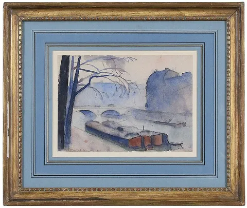Maurice Asselin, Pont St. Michel, 1919, watercolor
