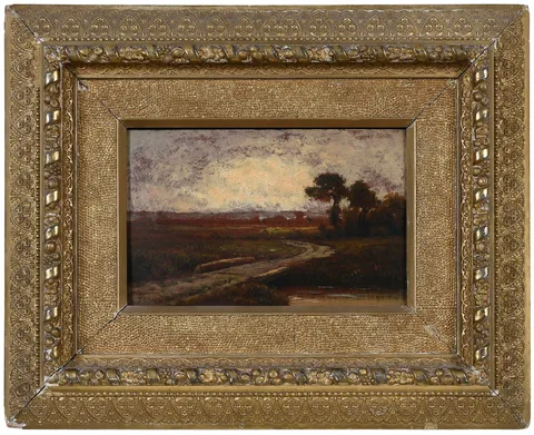 Frank Henry Shapleigh, The Road over the Brook, oil on panel