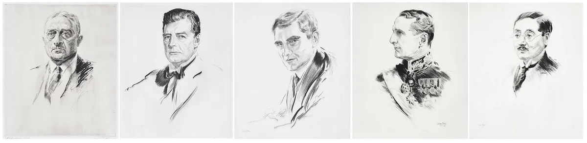 Walter Ernest Tittle, 27 Portrait Etchings, 1921-22, drypoint etchings on wove paper