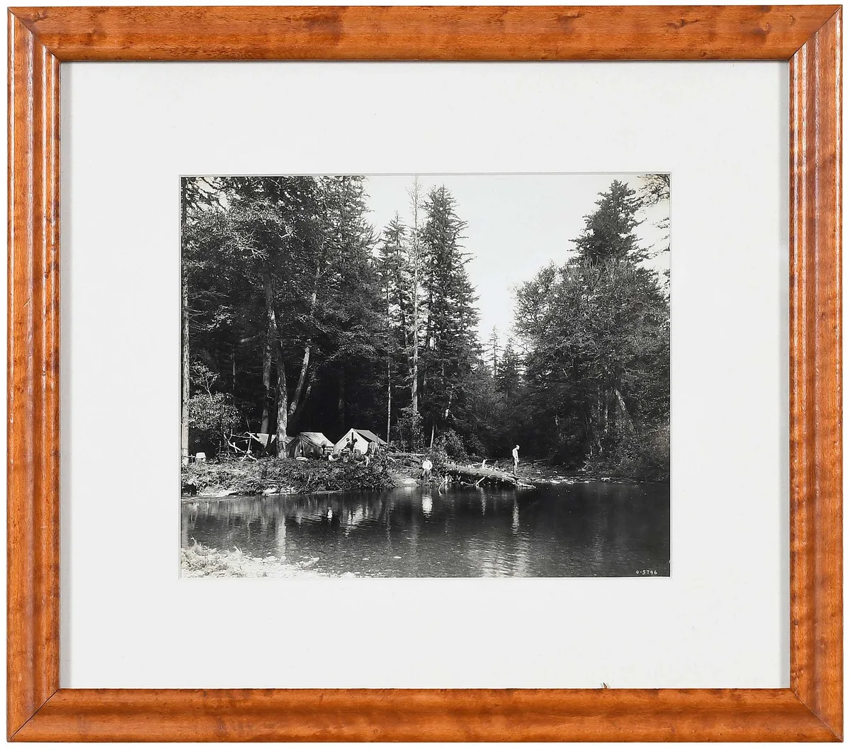 George Masa, Camp at Three Forks Pool, gelatin silver print