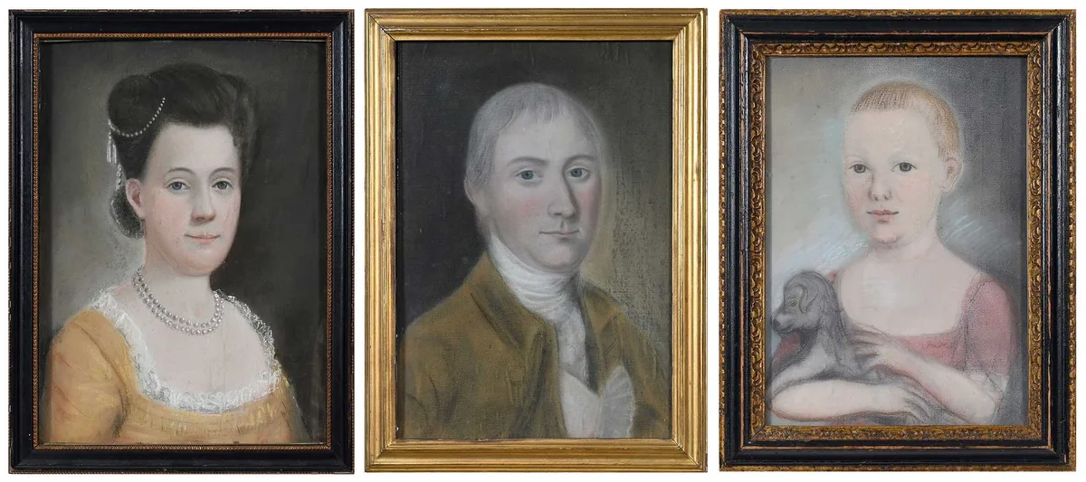 Benjamin Blyth, Three Pastel Portraits, all pastel on paper