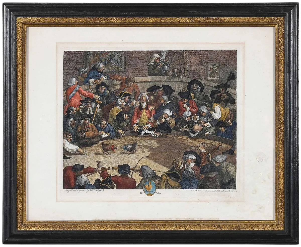 William Hogarth, Pit Ticket, 1759, hand-colored engraving on heavy laid paper