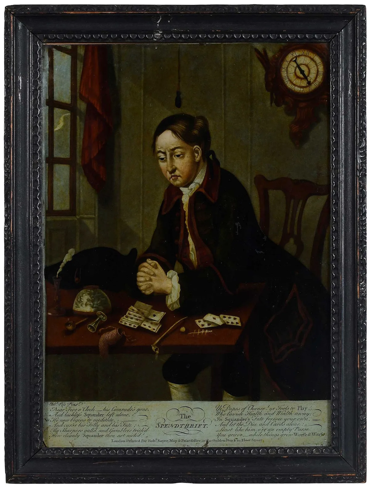 The Spendthrift by Robert Pyle, reverse applied mezzotint on glass, sold Oct 2025