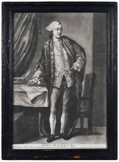 Full Body Portrait of John Wilkes by Mezzotint of John Wilkes, circa 1763-1794, mezzotint, sold Oct 2025