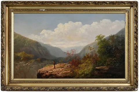 View of Linville Gorge from Shortoff Mountain by William Charles Anthony Frerichs, oil on canvas, sold Oct 2025