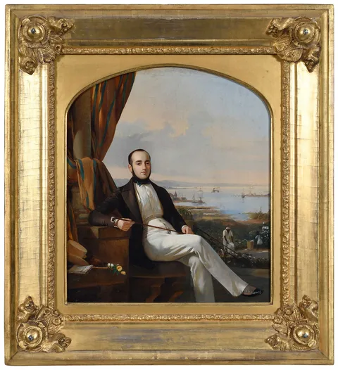 Seated Gentleman by Walter G. Gould, oil on canvas, sold Oct 2025
