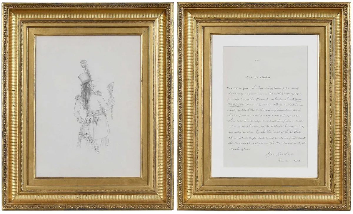 George Catlin, Wi-jun-jon (The Pigeons Egghead), on His Way Back From Washington 1852, pencil on paper