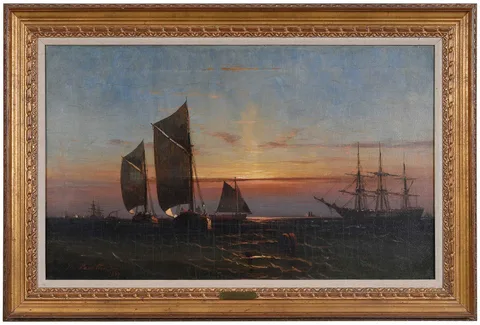 James Hamilton, Evening, Delaware Bay, 1867, oil on canvas