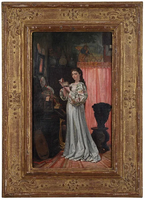 Elihu Vedder, Girl with Casket, 1871, oil on canvas