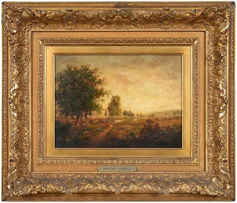 Théodore Rousseau, Barbizon Landscape, oil on canvas