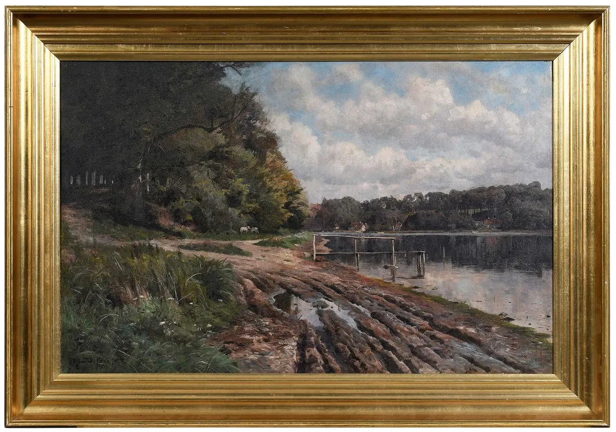 Peder Mork Monsted, By the Lake, in Fano, Denmark, 1915, oil on canvas