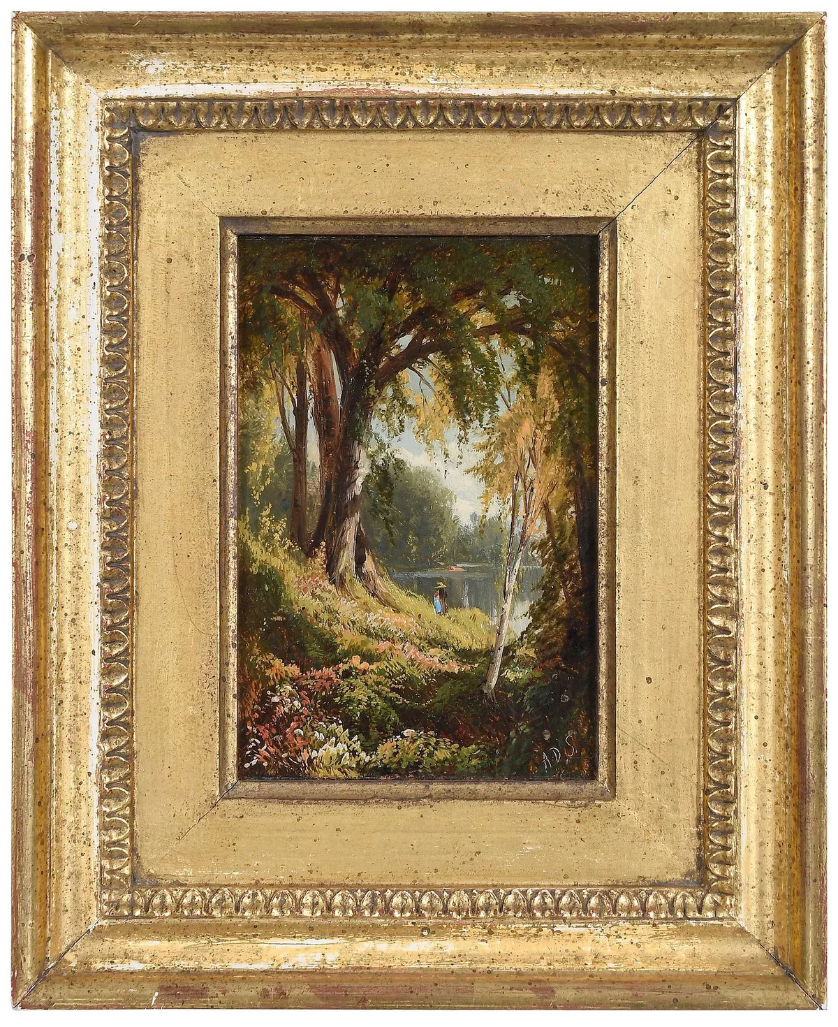 Figure Under a Tree by Aaron Draper Shattuck, oil on board, sold Sep 2025