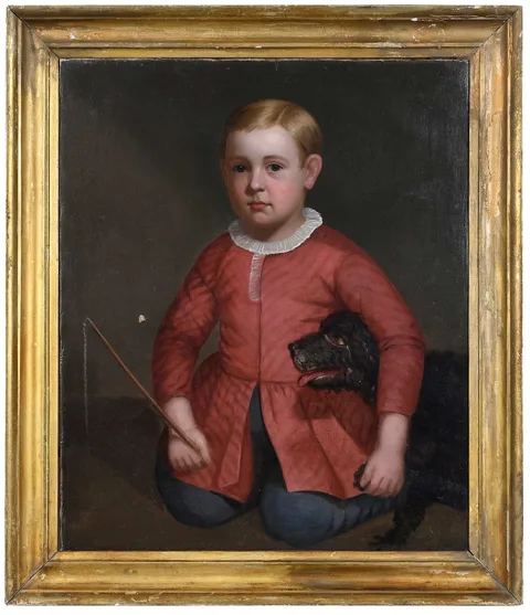 Joseph Whiting Stock, A Boy with his Dog, oil on canvas