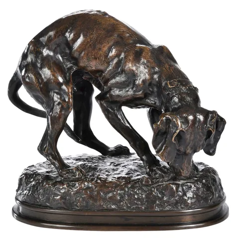 Alexander Phimister Proctor, Dog Sculpture, 1894, patinated bronze