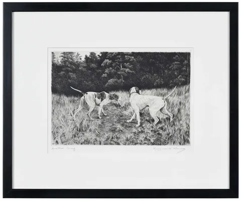 Marguerite Kirmse, Another Covey, Fall 1933, etching on paper