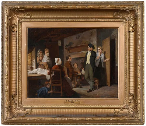 Thomas Faed, The Welcome, oil on oak panel