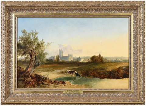 A View of Canterbury by Edmund John Niemann, oil on canvas, sold Jun 2025