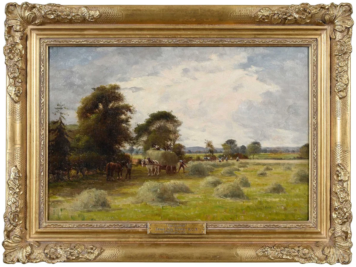 James Hey Davies, R.C.A., The Hay Field, oil on canvas