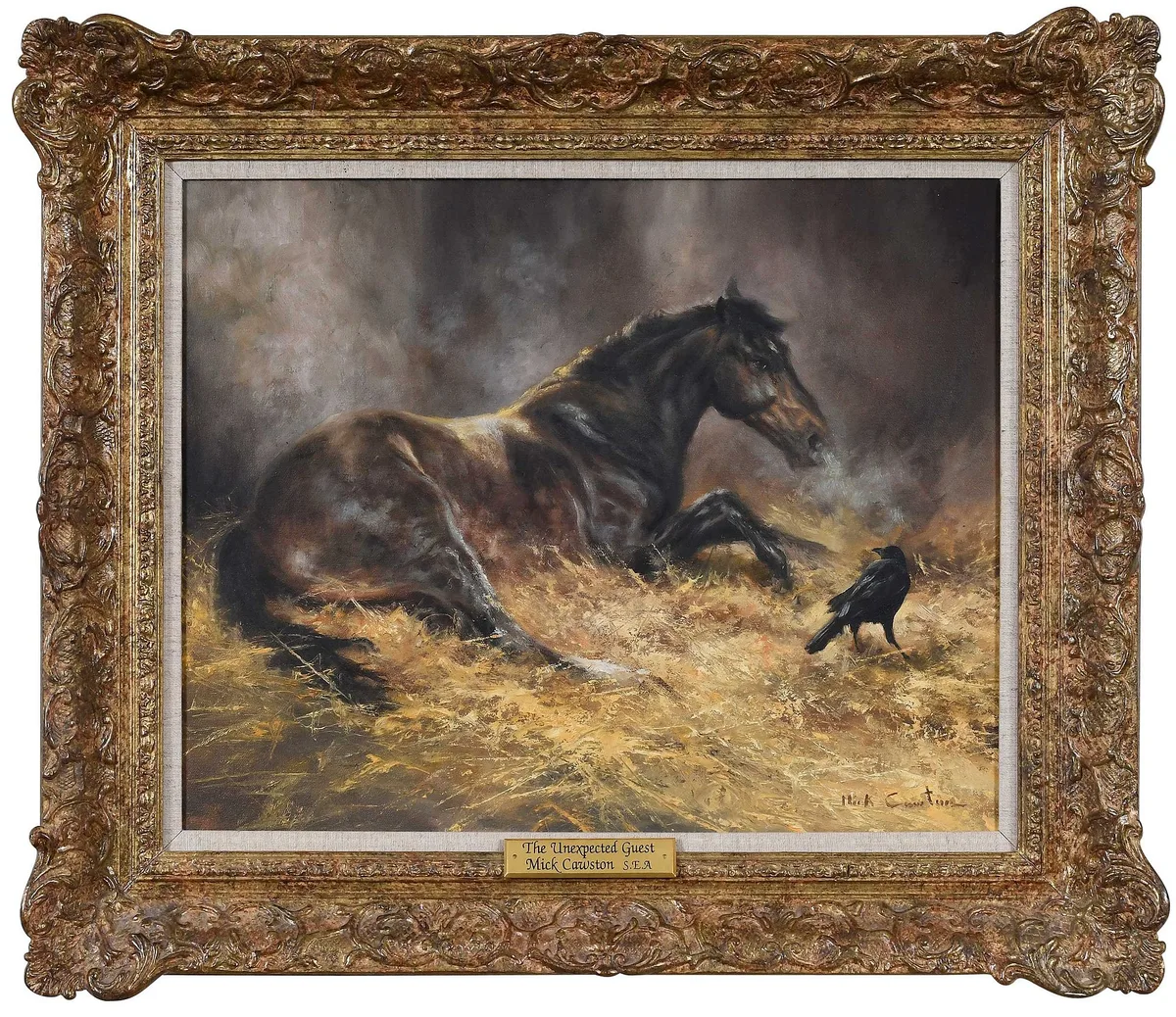 Mick Cawston, S.E.A., The Unexpected Guest, oil on canvas