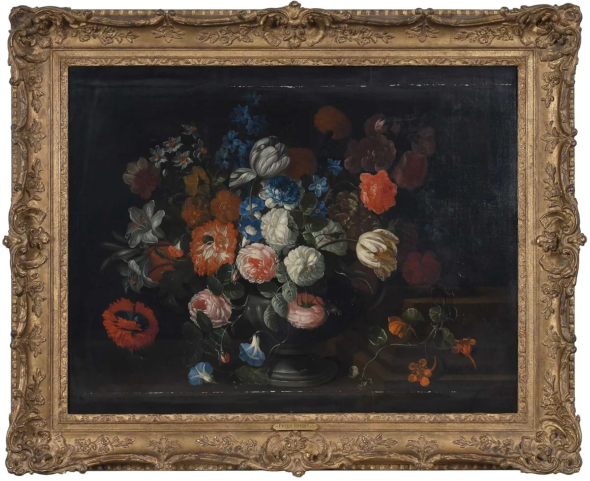 Simon Hardimé, Floral Still Life, oil on canvas