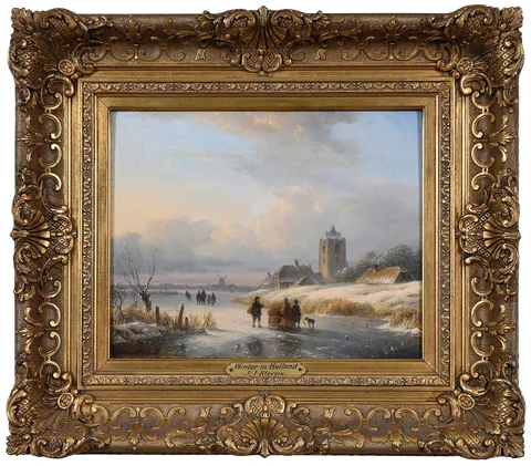 Willem de Klerk, Winter Landscape, oil on panel