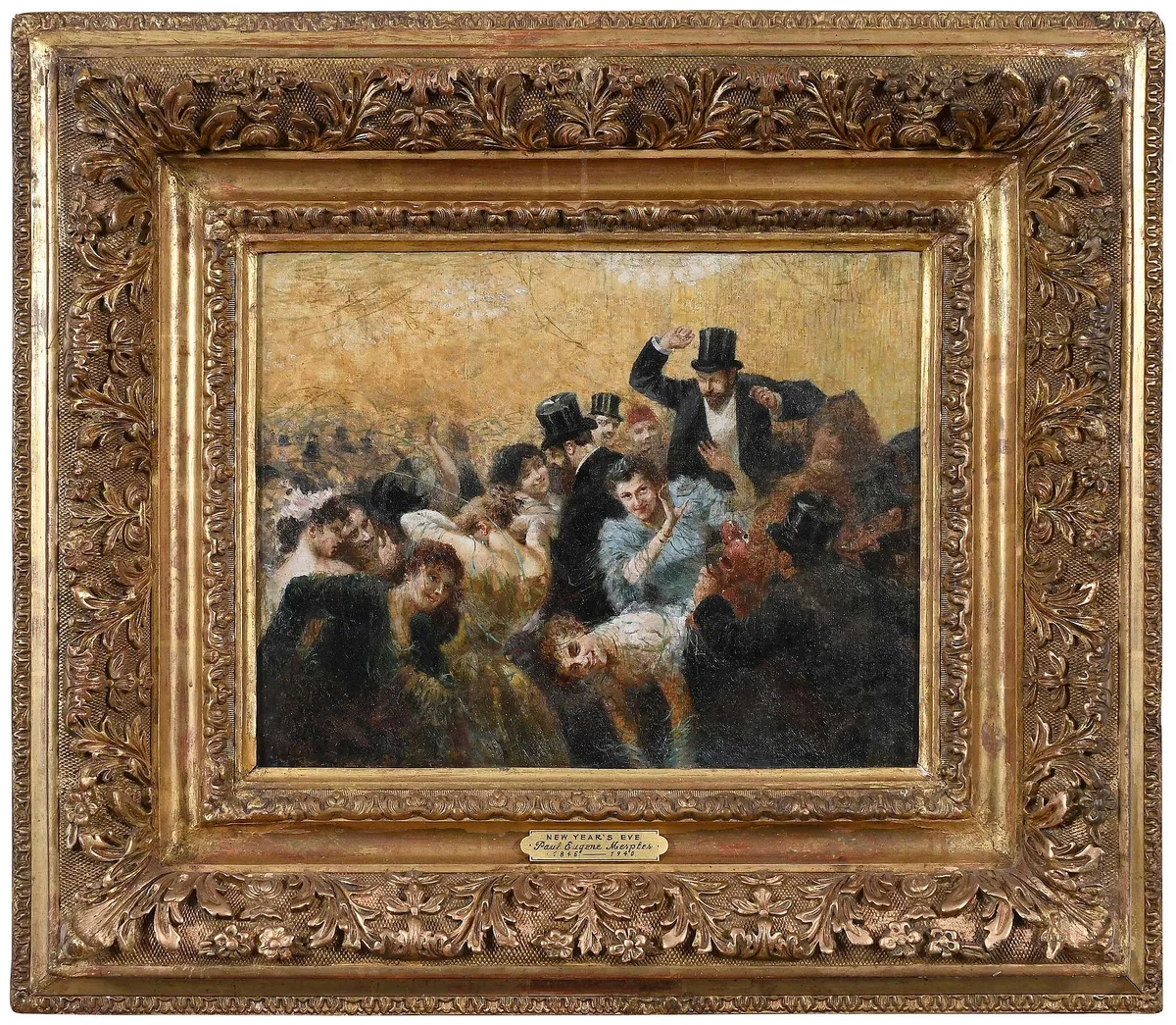 Paul-Eugène Mesplès, New Year's Eve, oil on canvas