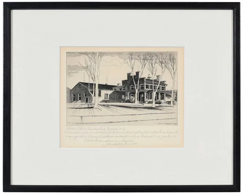John Taylor Arms, I.B.M. Country Club, 1941, etching on cream laid paper