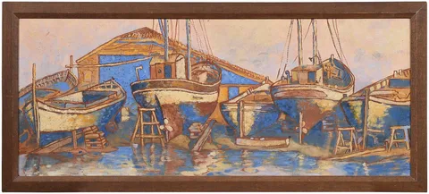 Port Scene by John H. Recknagel III, oil on Masonite, offered Jun 2025