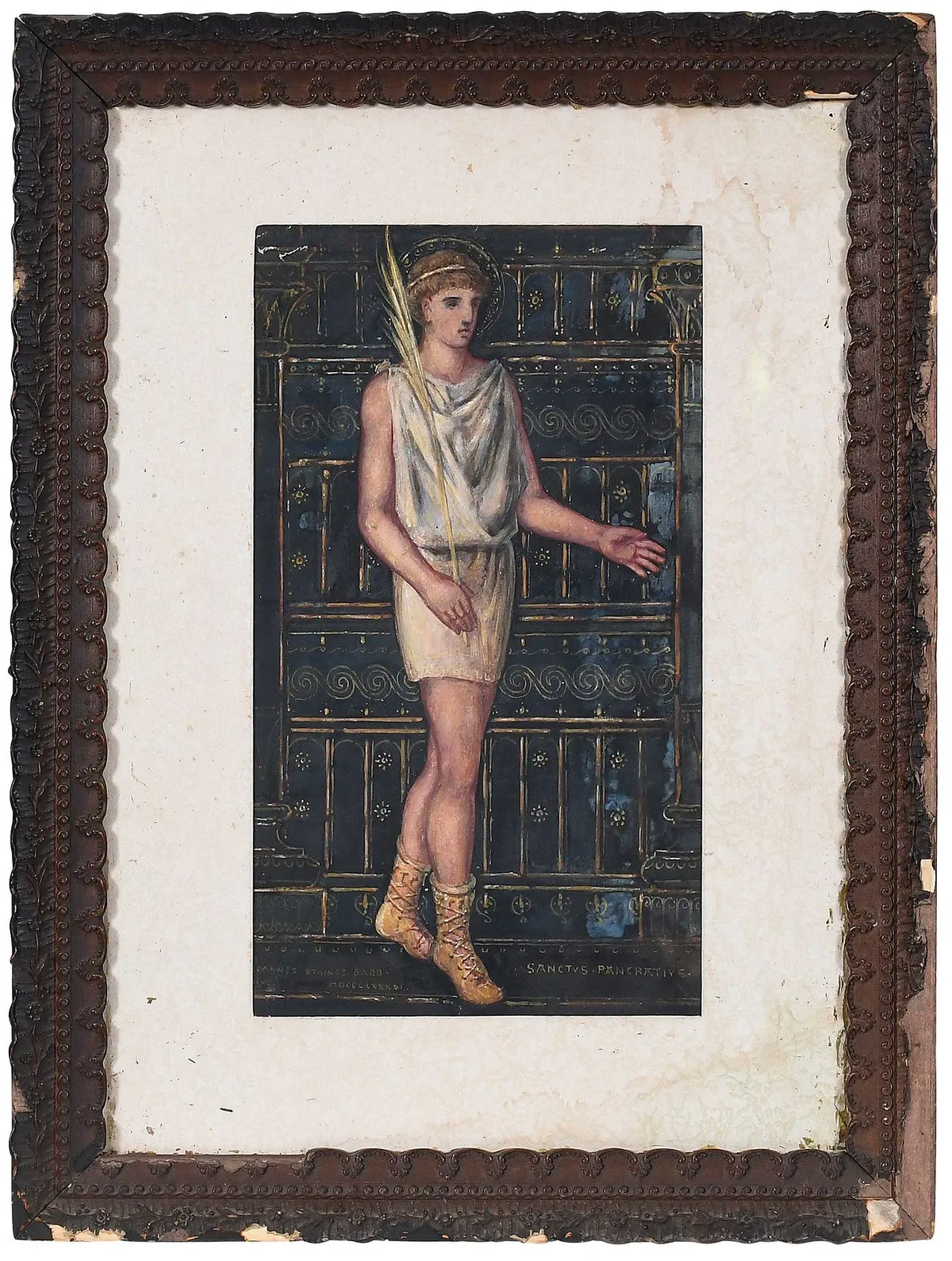John Staines Babb, Saint Pancratius, gouache on thick paper