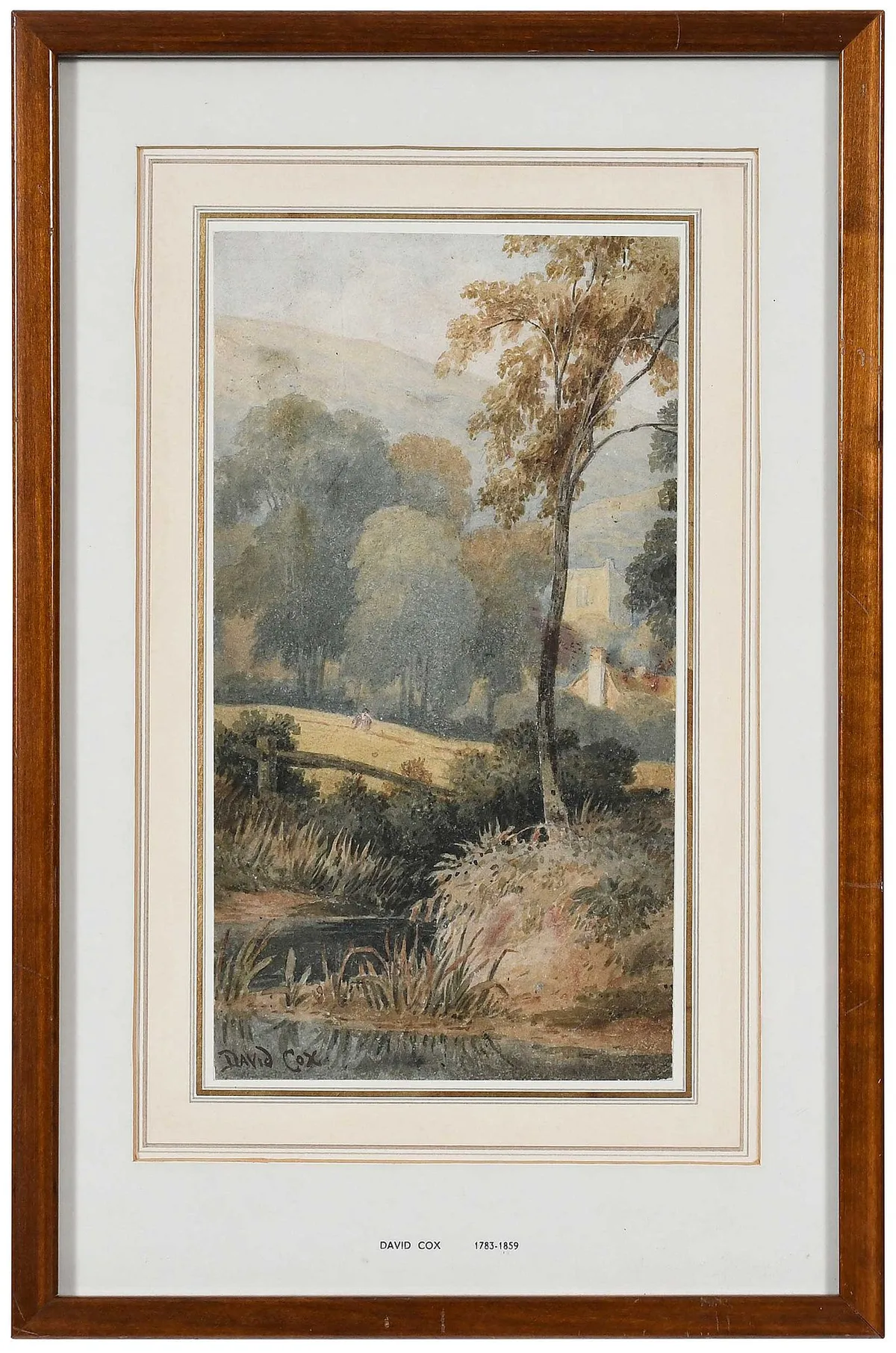 Watercolor by David Cox, circa 1840s, pencil and watercolor on paper, sold Jun 2025