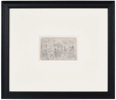 Gabriel de Saint-Aubin, A Design for a Title Page, black chalk on paper