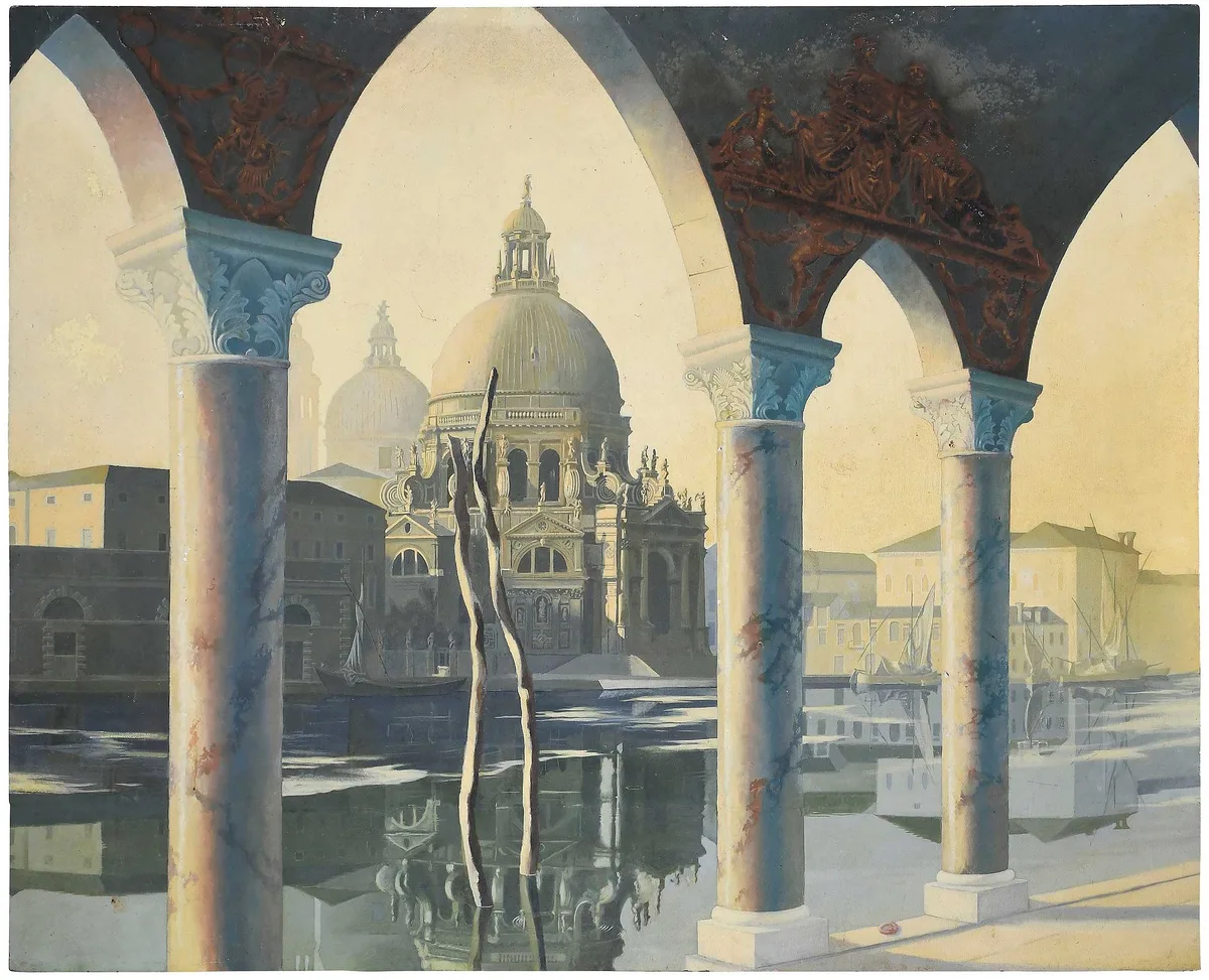 Venice, Italy by John H. Recknagel III, oil on Masonite, sold Jun 2025