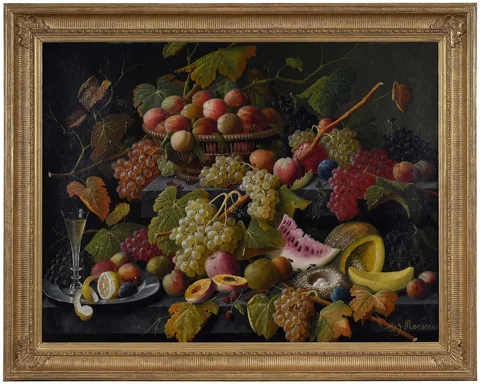 Severin Roesen, Nature's Bounty, oil on canvas