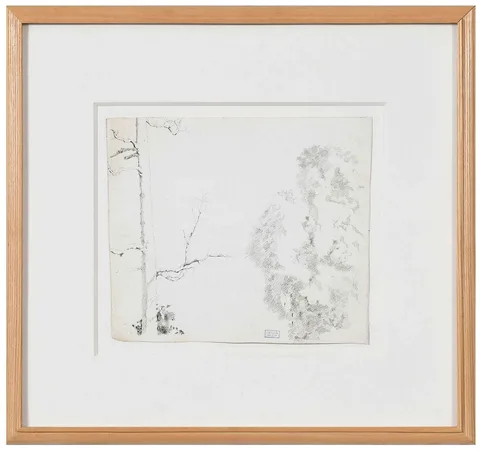 Joseph Stella, Trees, a Study, collector's stamp lower right, silverpoint on paper