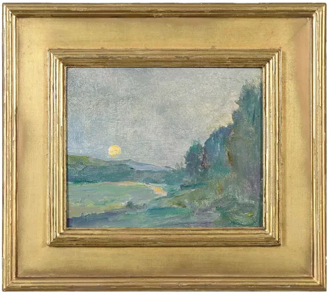 Emil Carlsen, Moonrise, oil on panel