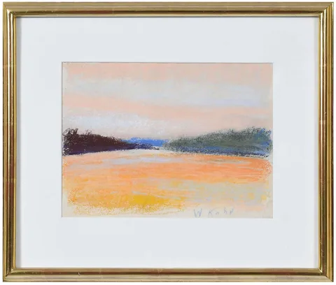 Wolf Kahn, A Placid Orange River Light, 1994, pastel on paper