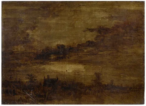 Théodore Rousseau, Landscape, oil on panel