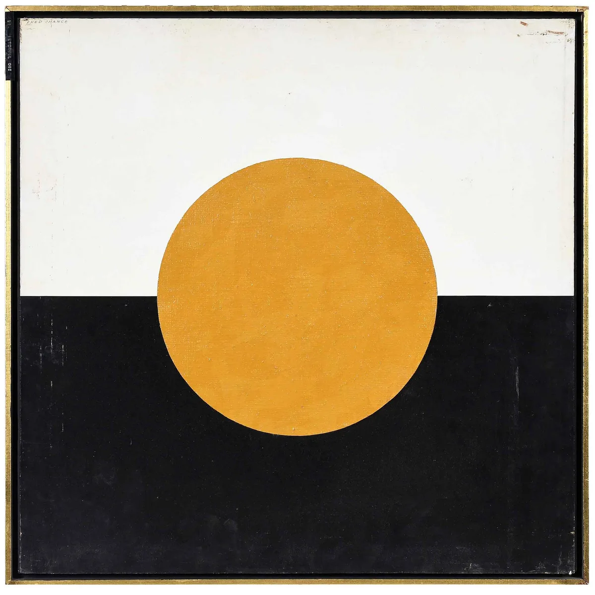Interval One by Fred Chance, 1966, oil and applied canvas on Masonite, sold Feb 2025