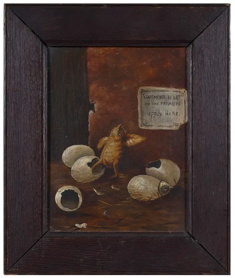 Mary Russell Smith, Hatching Chicks--Apartments to Let, oil on canvas