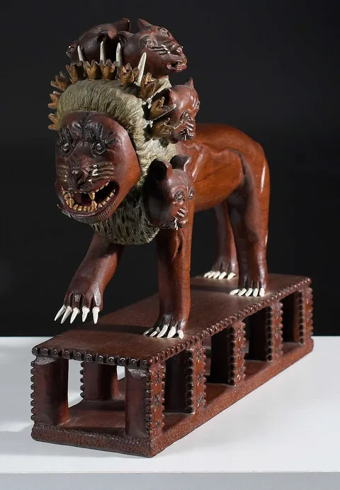 Ulysses Davis, Fantastical Lion, carved