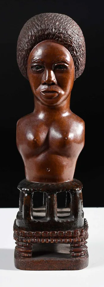 Ulysses Davis, Female Bust, carved and stained wood